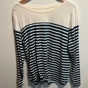 Long sleeve green striped shirt